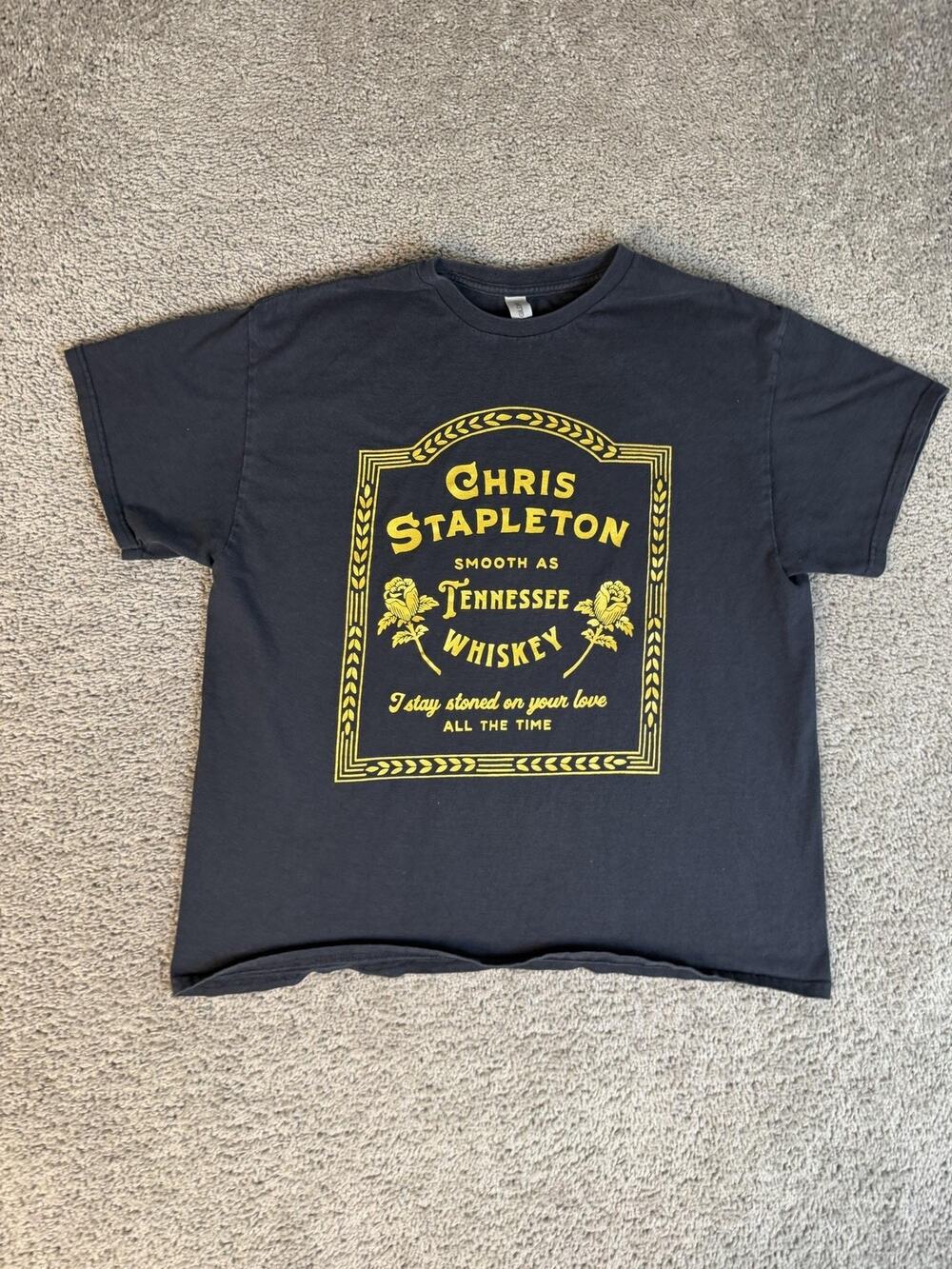 Chris Stapleton Concert Shirt Mens XL Black Tennessee Whiskey 2023 Tour Graphic